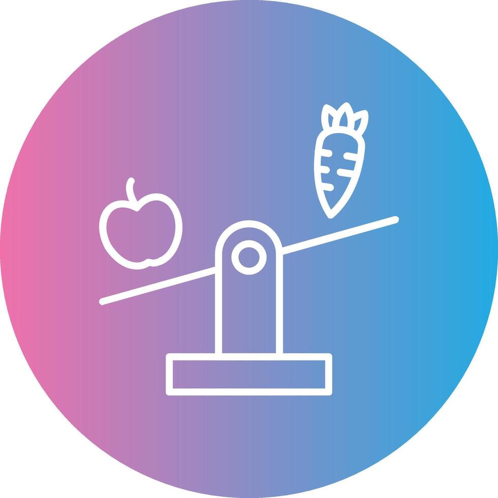 Balanced Diet Line Gradient Circle Icon vector