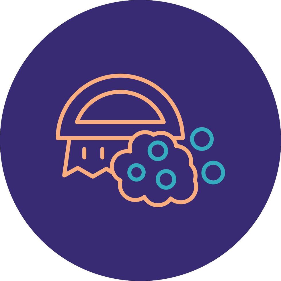 Brush Line Two Color Circle Icon vector