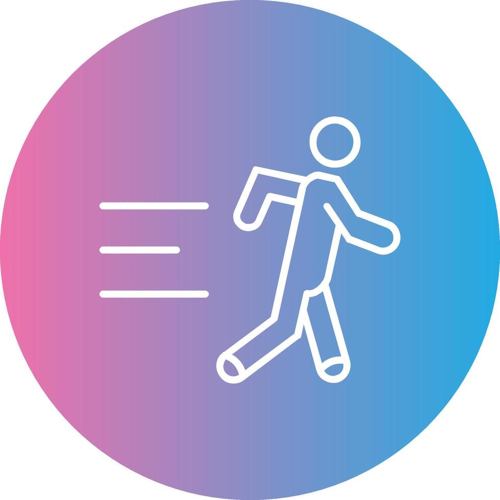 Jogging Line Gradient Circle Icon vector