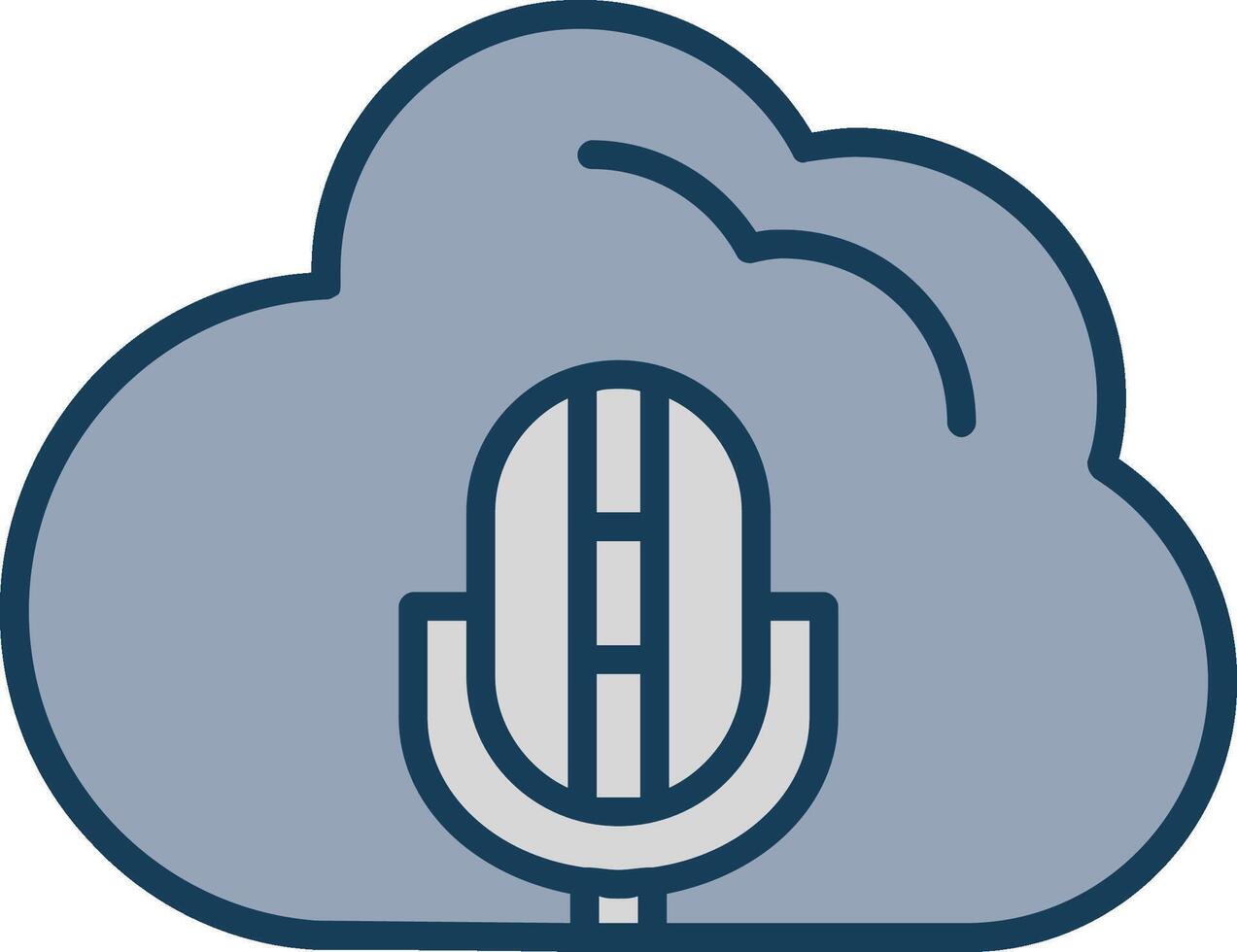 Cloud Line Filled Grey Icon vector
