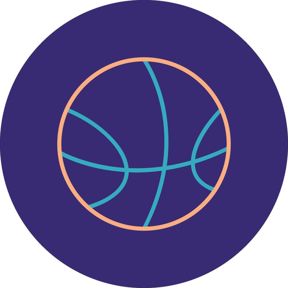 Basketball Line Two Color Circle Icon vector