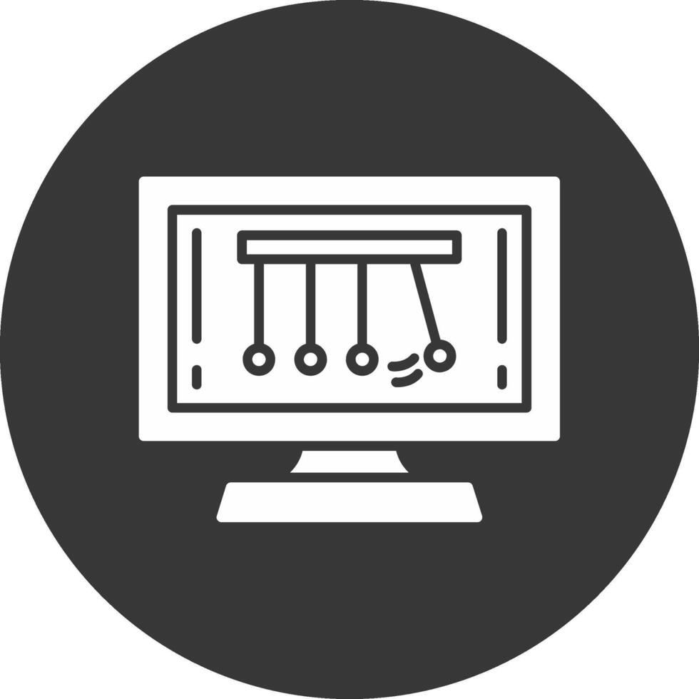 Newtons Cradle Glyph Inverted Icon vector