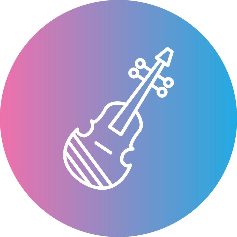 Violin Line Gradient Circle Icon vector