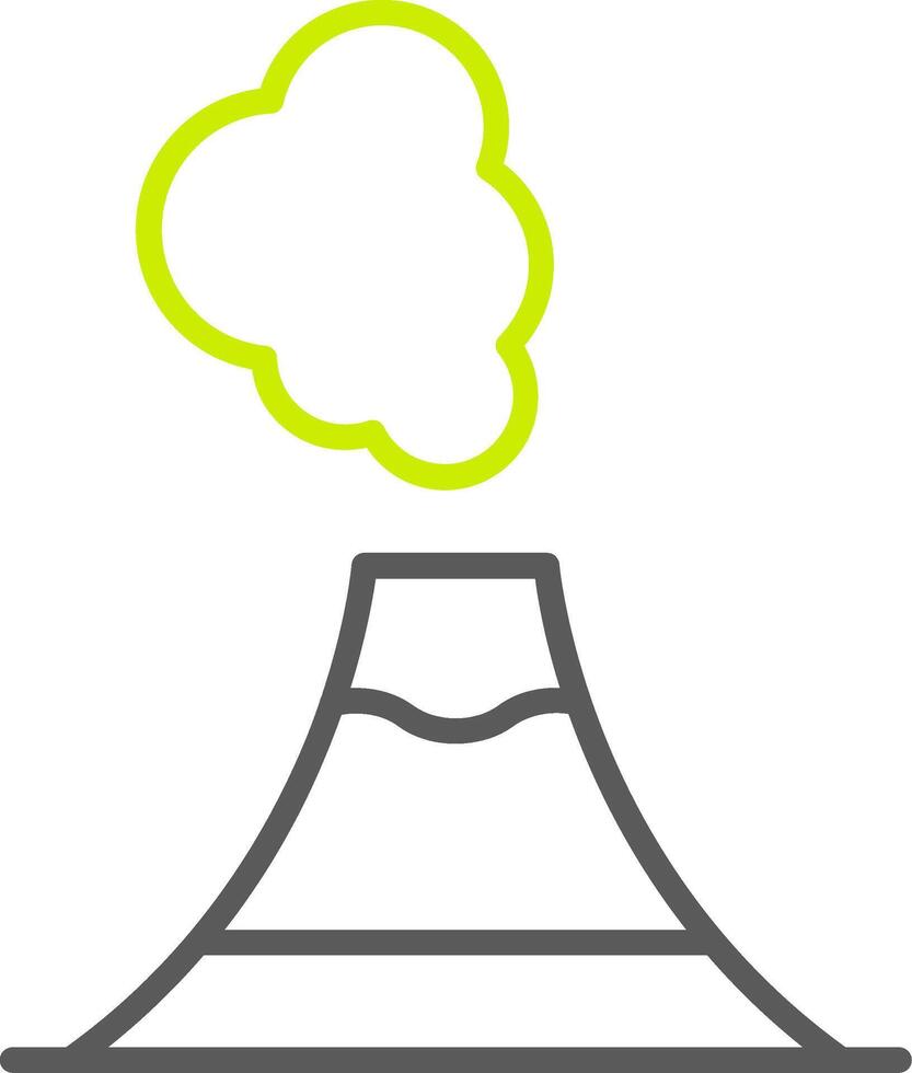 Volcano Line Two Color Icon vector