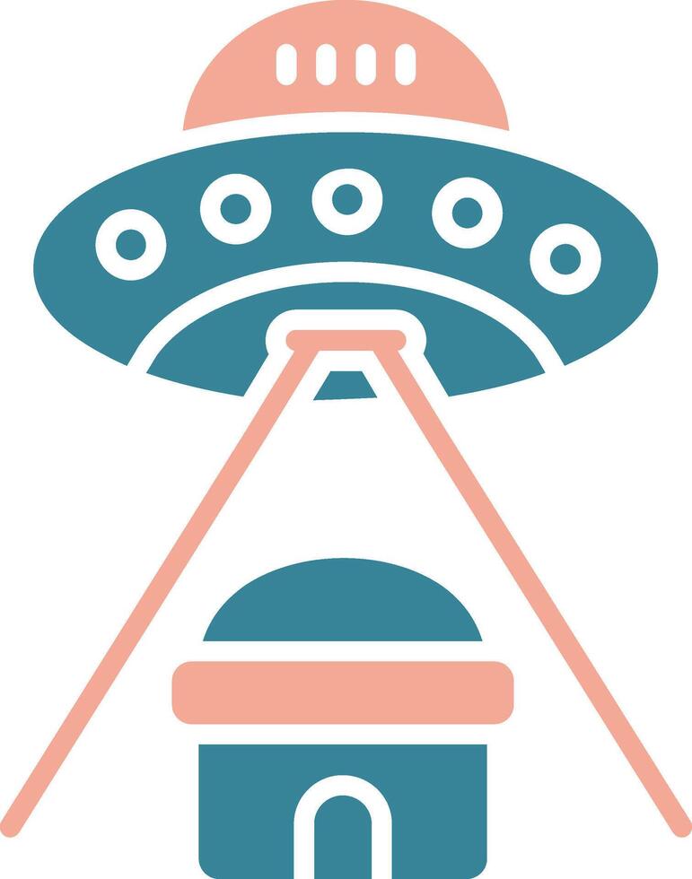 Ufo Glyph Two Color Icon vector
