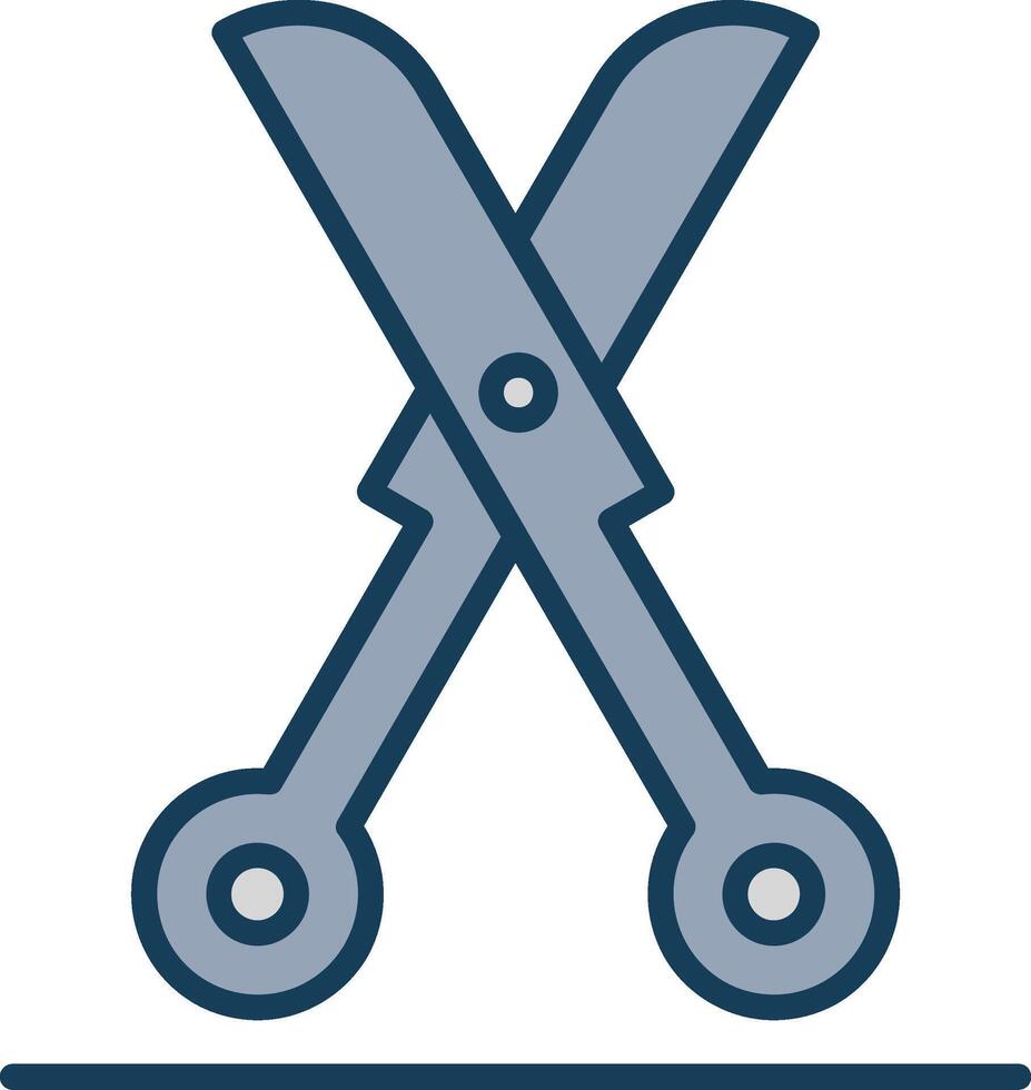 Shears Line Filled Grey Icon vector