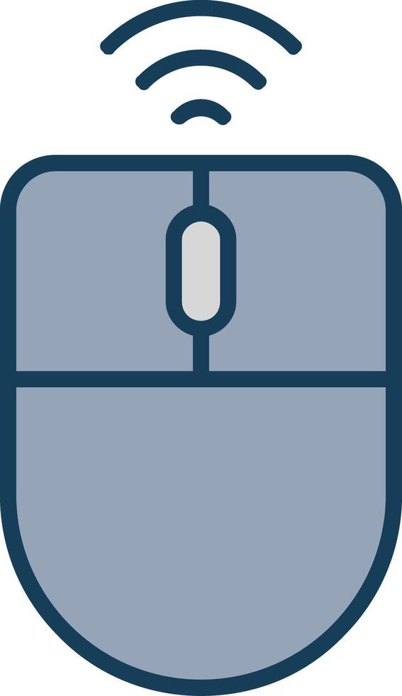 Wireless Mouse Line Filled Grey Icon vector