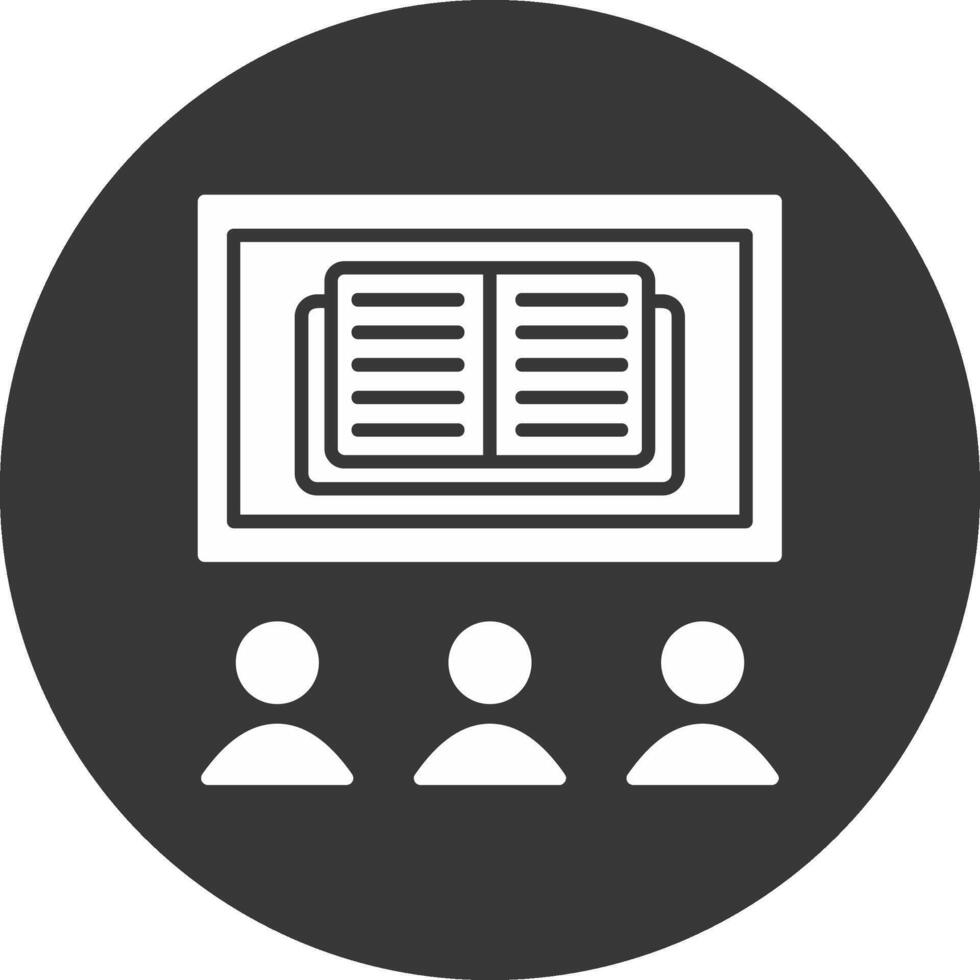 OnGlyph Inverted Learning Glyph Inverted Icon vector