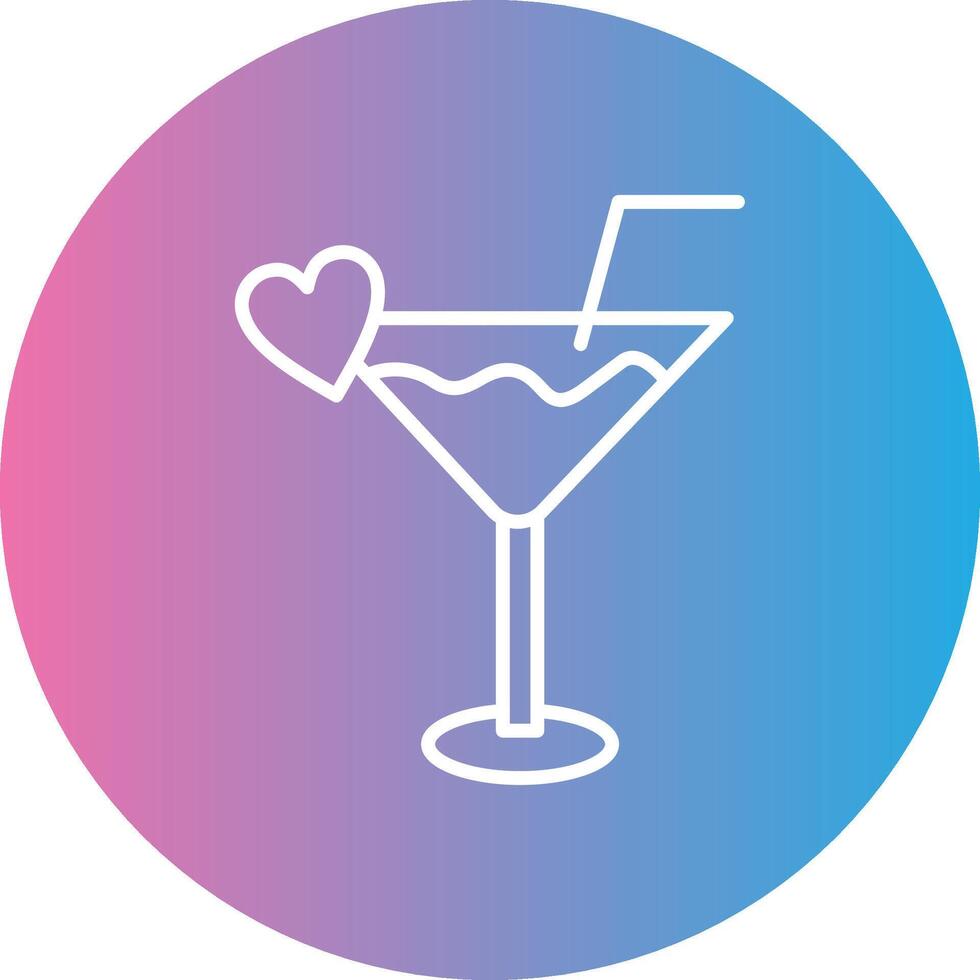 Cocktail Line Gradient Circle Icon vector