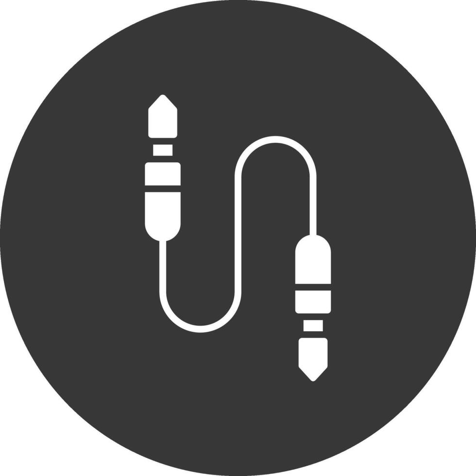 Auxiliary Cable Glyph Inverted Icon vector