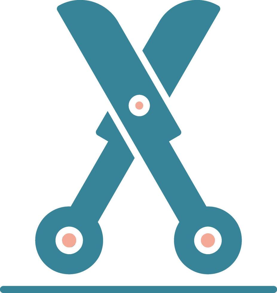 Shears Glyph Two Color Icon vector