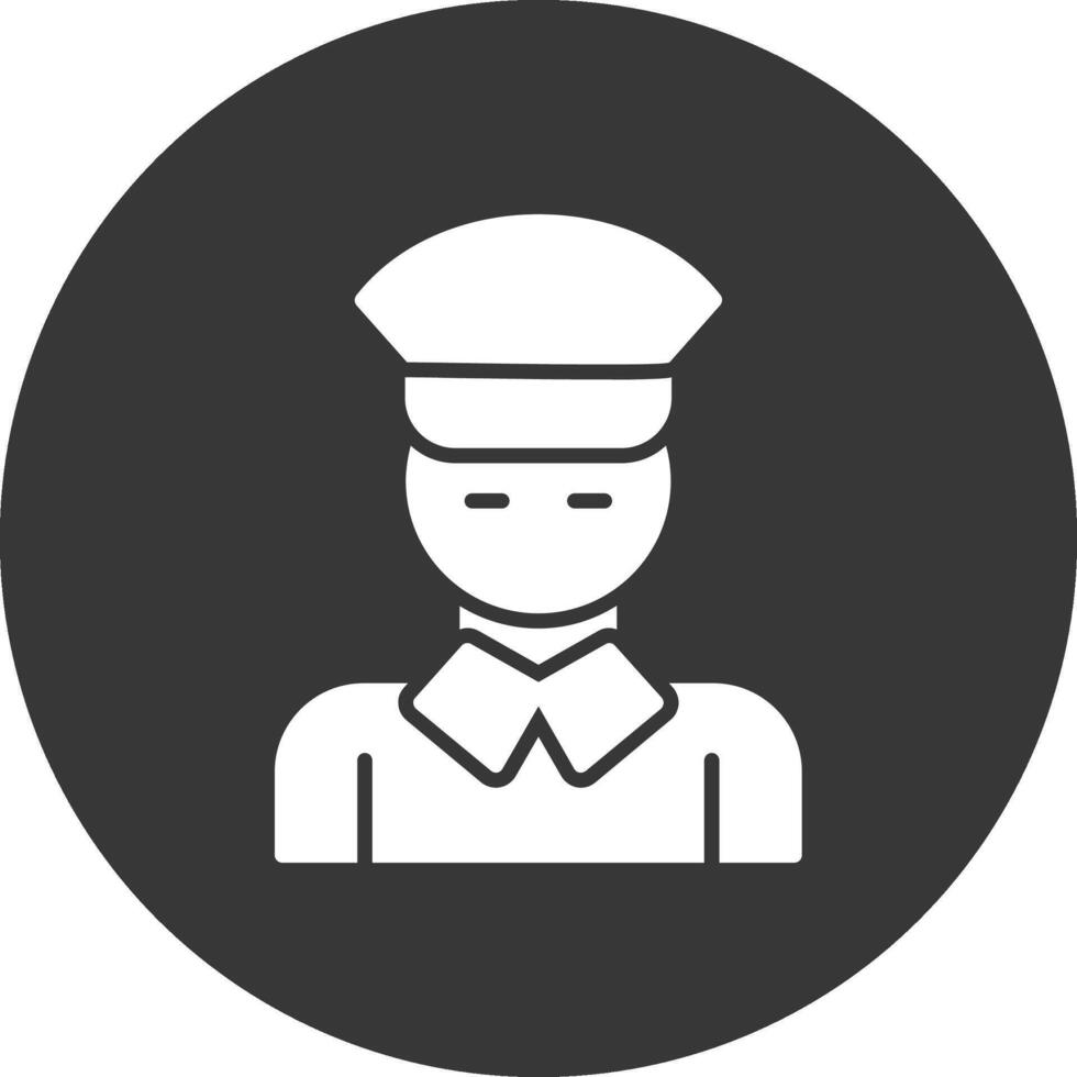 Driver Glyph Inverted Icon vector