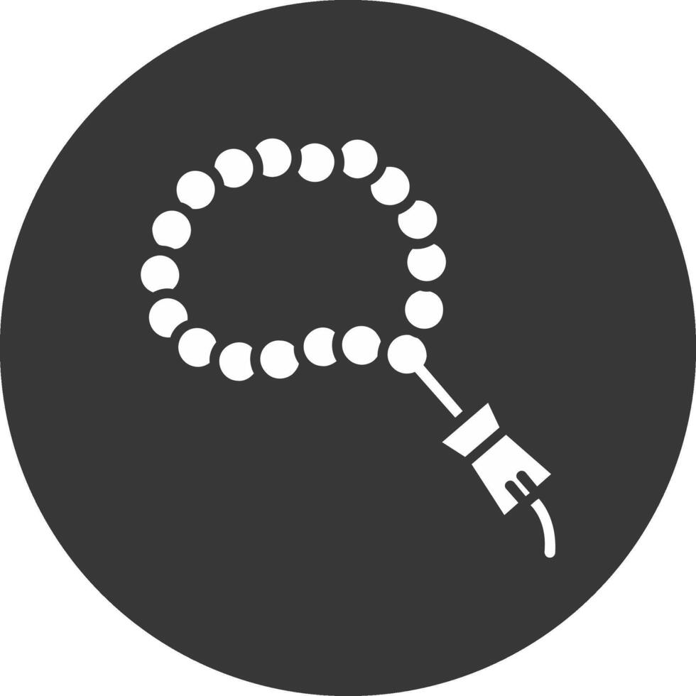 Tasbih Glyph Inverted Icon vector