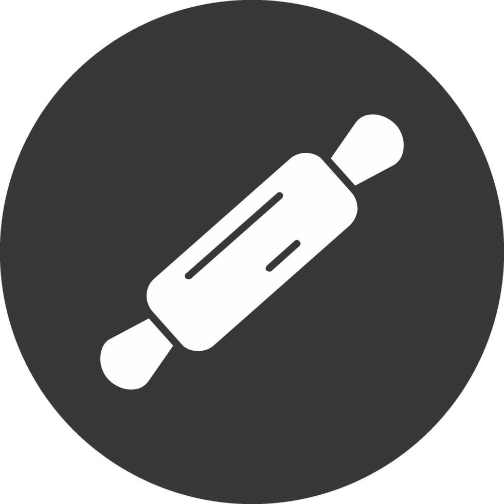 Rolling Pin Glyph Inverted Icon vector