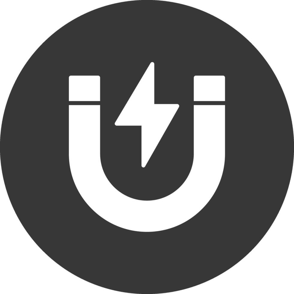 Magnet Glyph Inverted Icon vector