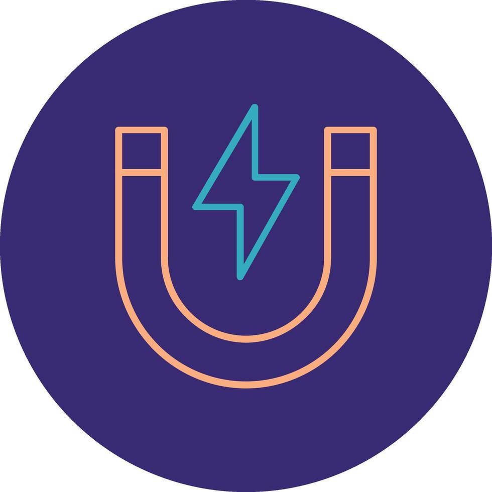 Magnet Line Two Color Circle Icon vector