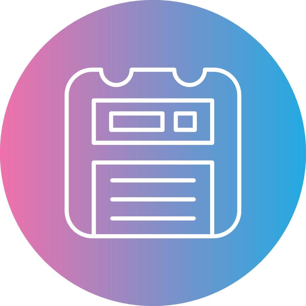 Floppy Disk Line Gradient Circle Icon vector