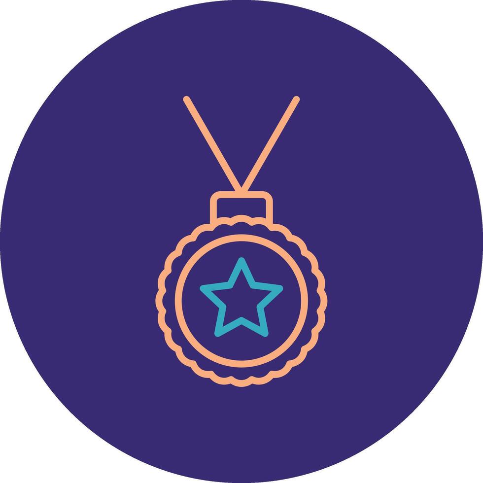 Medal Line Two Color Circle Icon vector