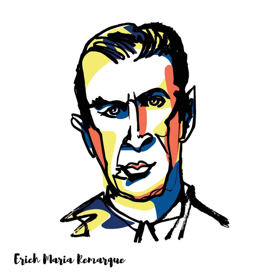 Erich Maria Remarque Portrait vector