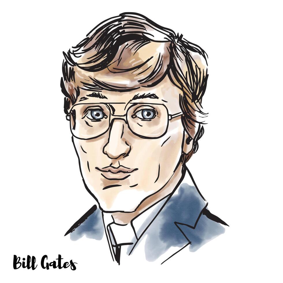 Bill Gates Portrait vector