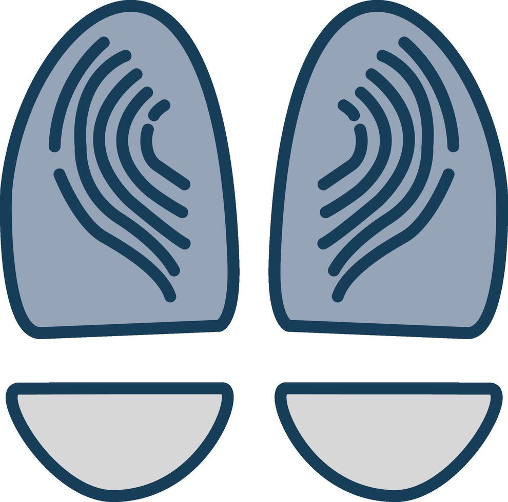 Footprint Line Filled Grey Icon vector