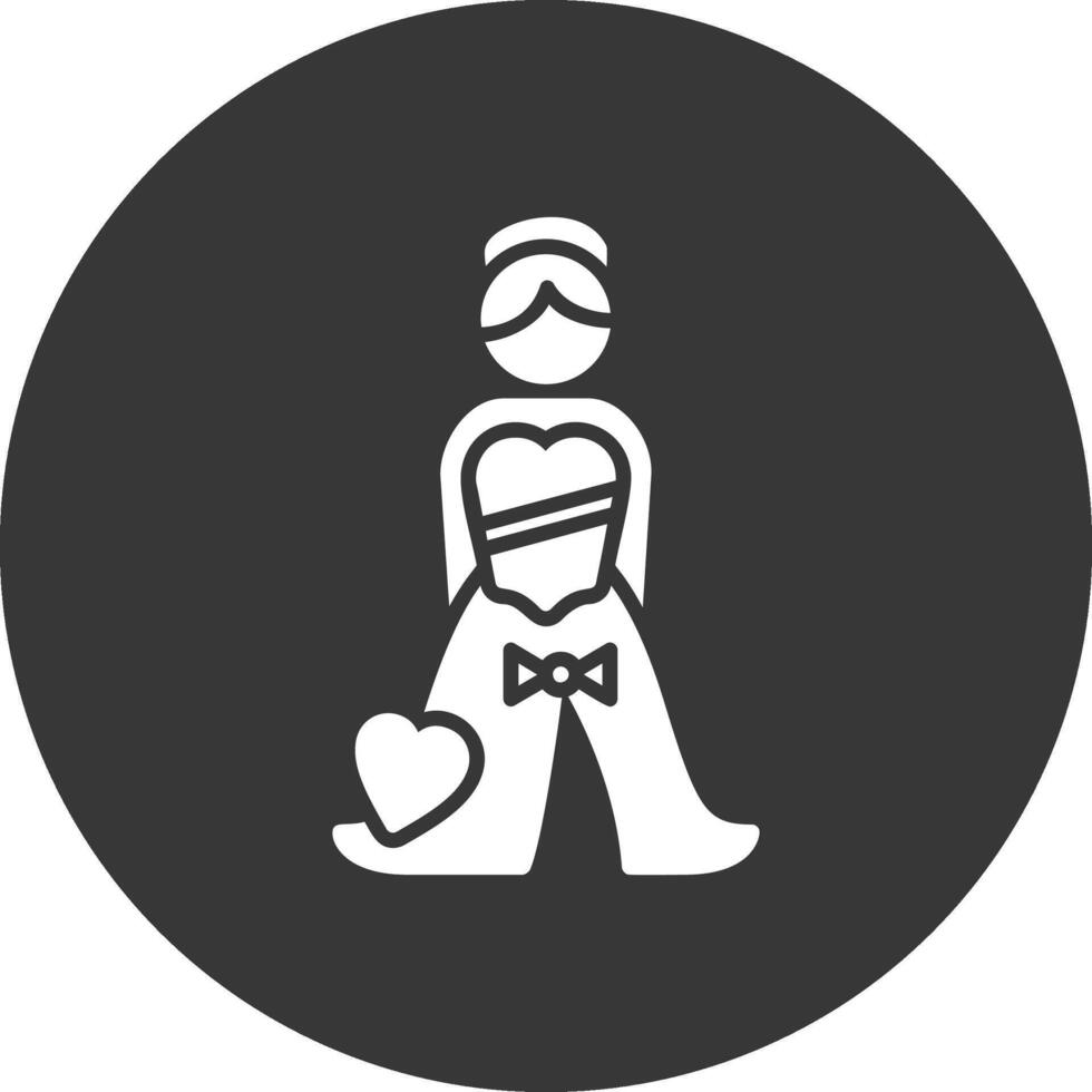 Bride Glyph Inverted Icon vector