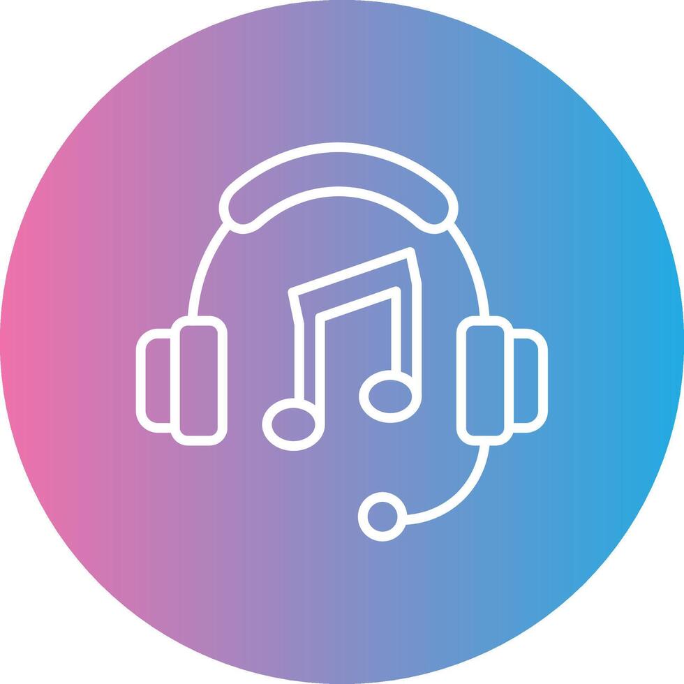 Music Line Gradient Circle Icon vector