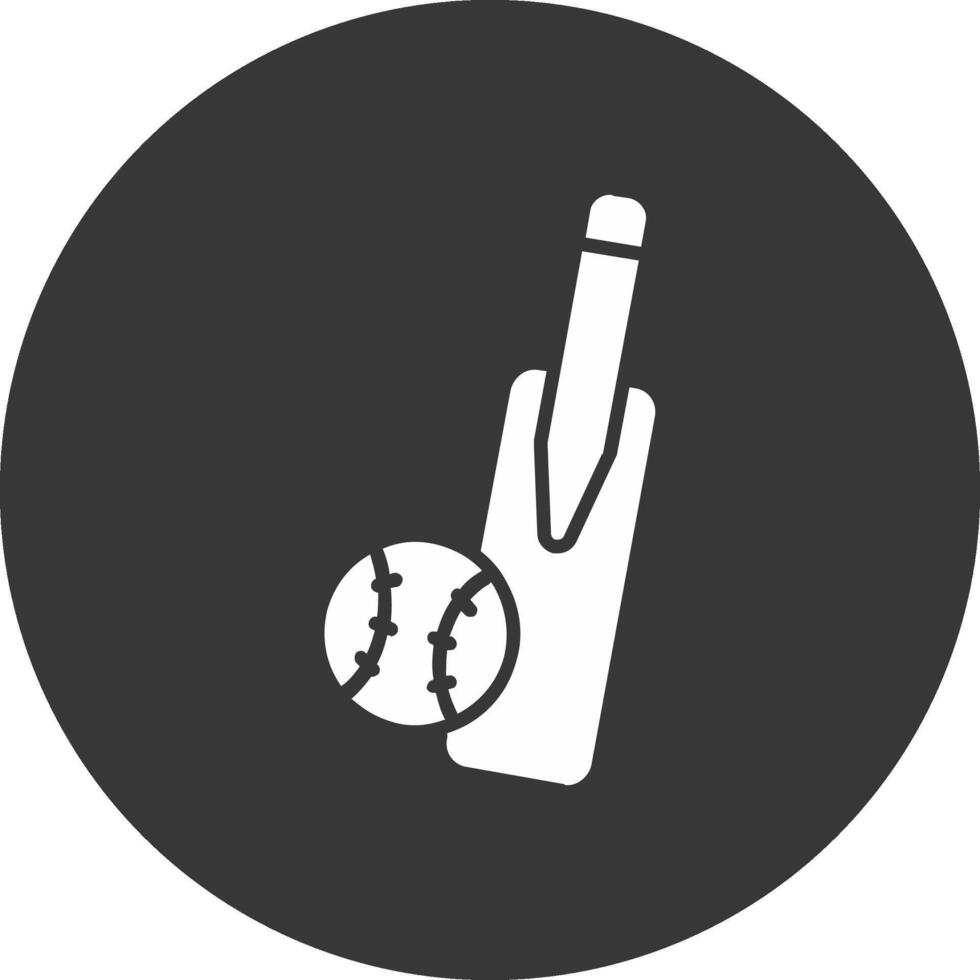 Cricket Glyph Inverted Icon vector