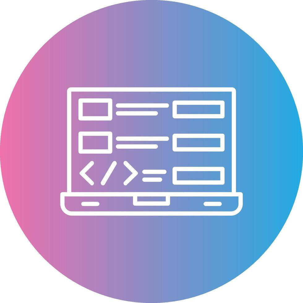 Coding Line Gradient Circle Icon vector
