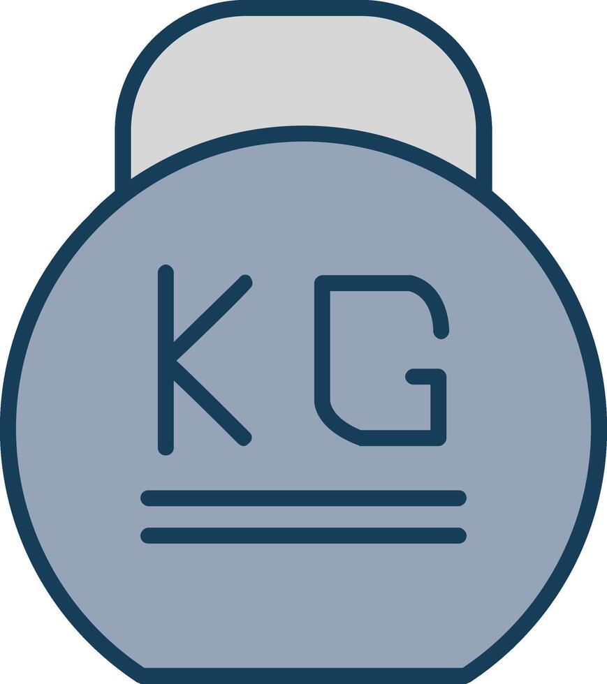 Weight Line Filled Grey Icon vector