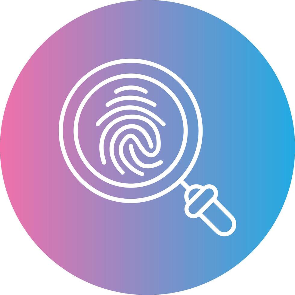 Finger Print Line Gradient Circle Icon vector