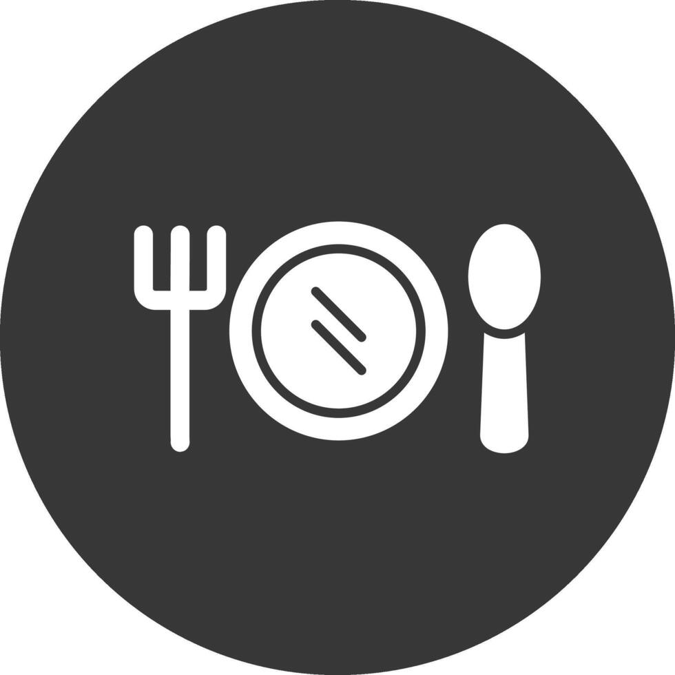 banquete glifo invertido icono vector