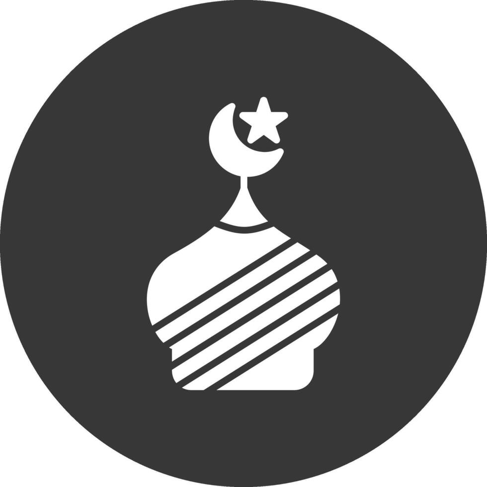 Mosque Glyph Inverted Icon vector