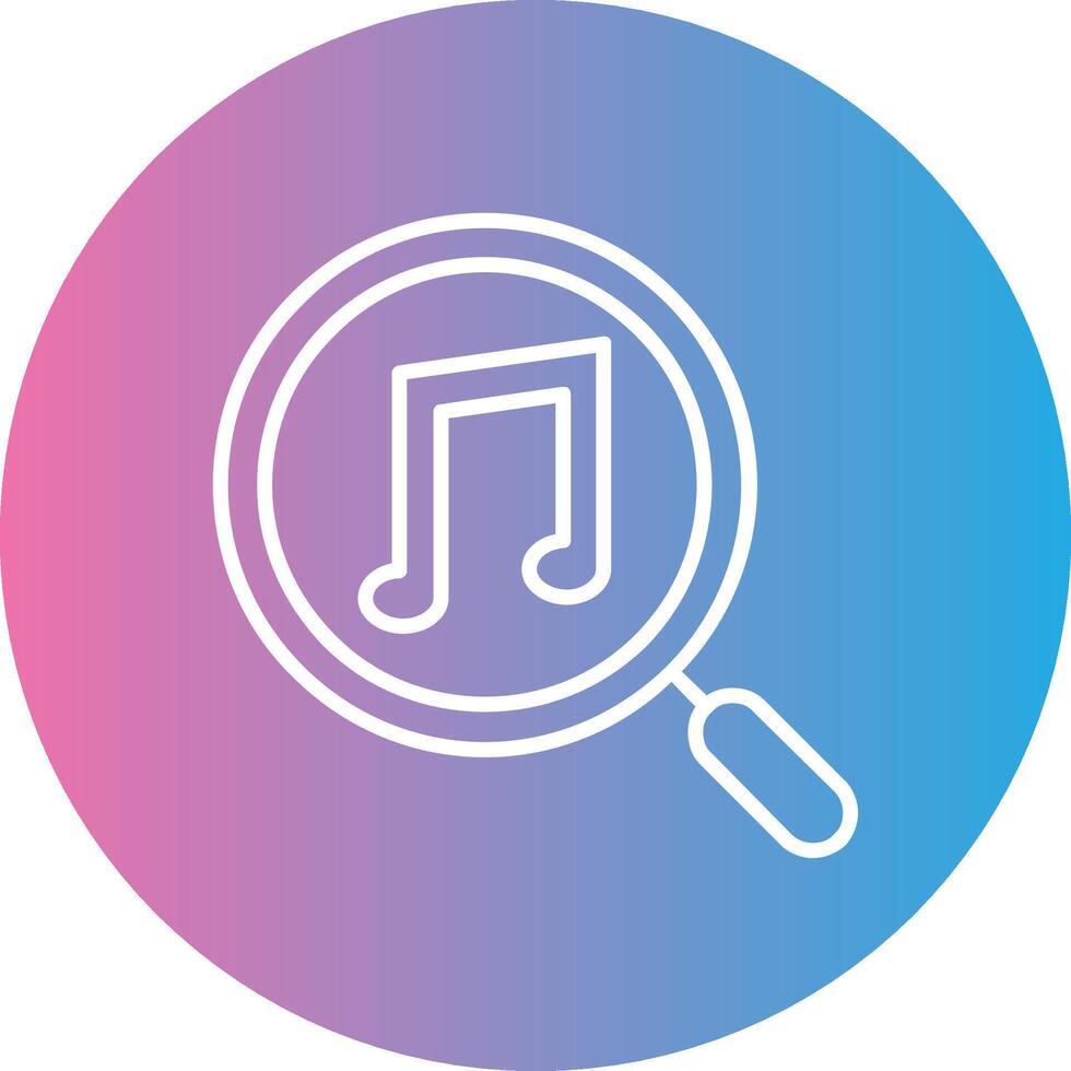 Music Note Line Gradient Circle Icon vector