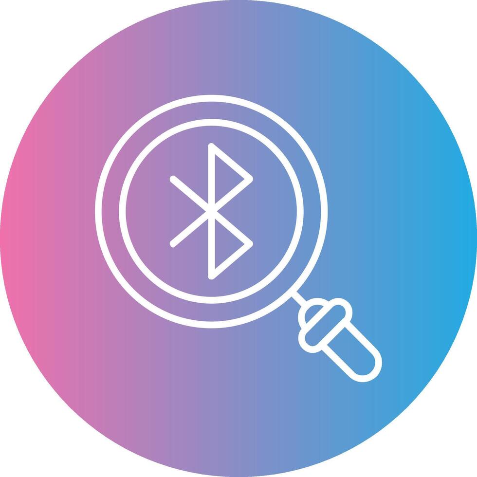 Bluetooth Line Gradient Circle Icon vector