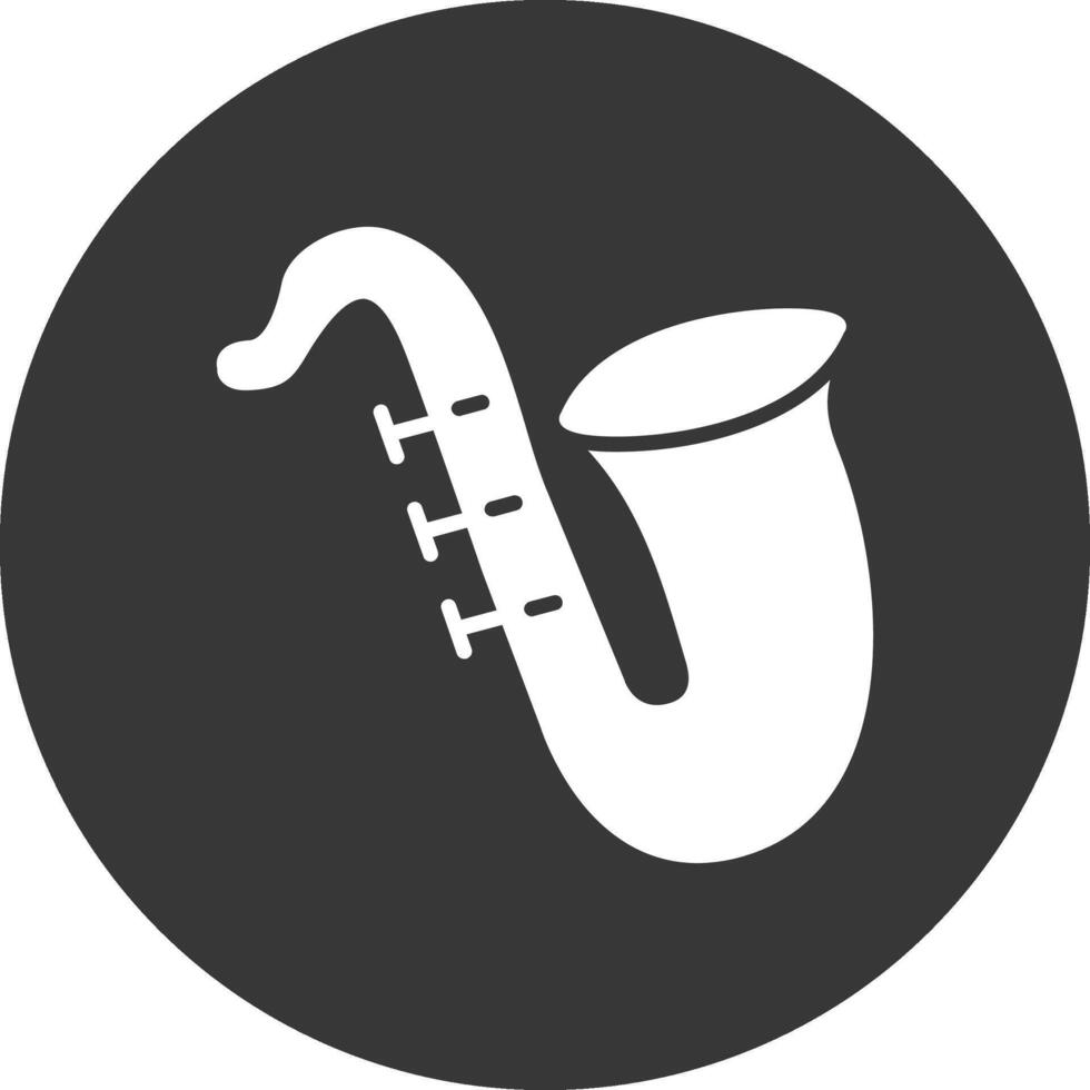 Sax Glyph Inverted Icon vector