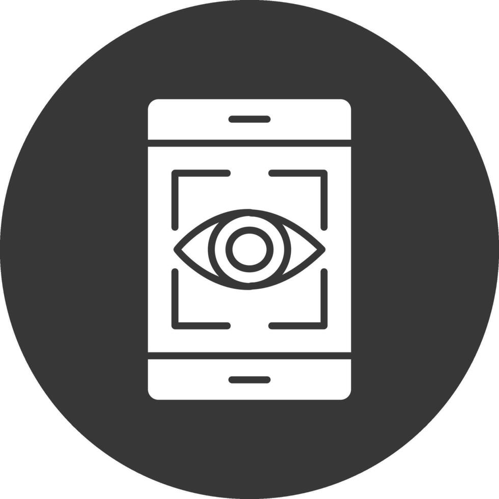 Eye Recognition Glyph Inverted Icon vector