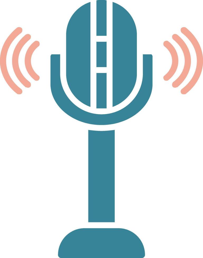 Mic Glyph Two Color Icon vector