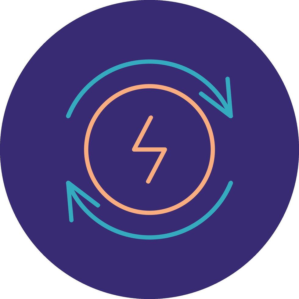 Electricity Line Two Color Circle Icon vector