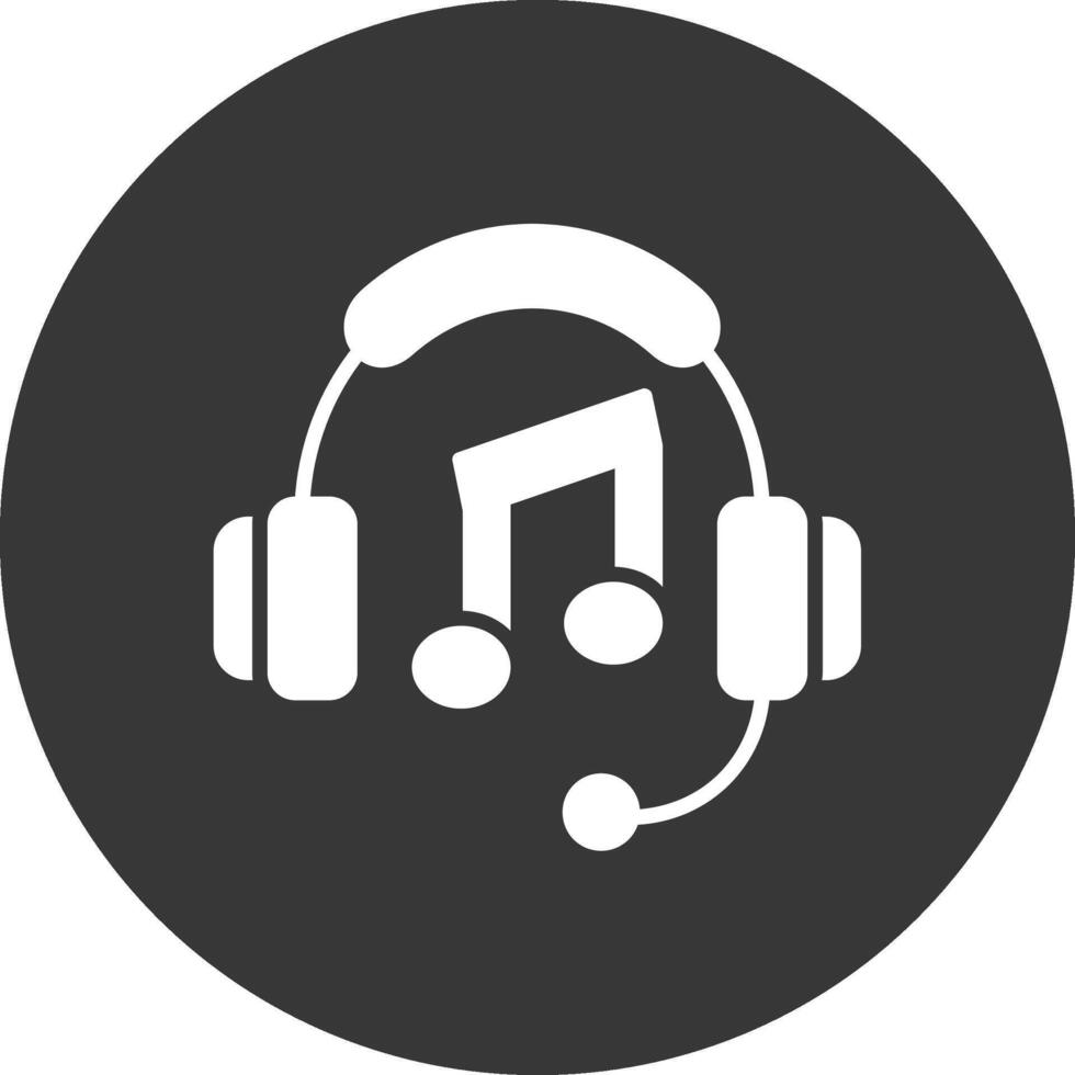 Music Glyph Inverted Icon vector