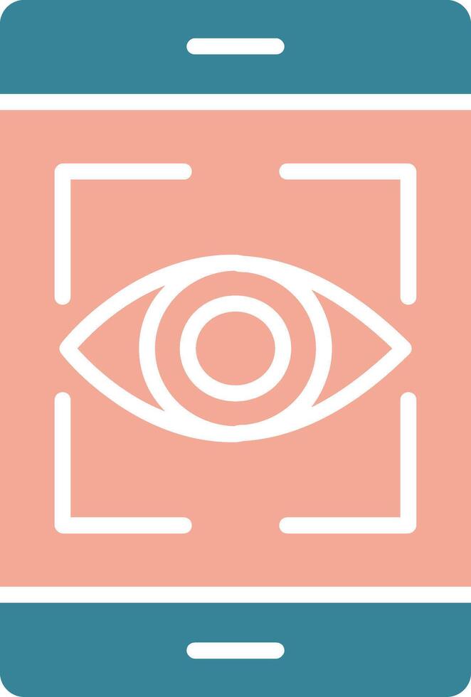 Eye Recognition Glyph Two Color Icon vector