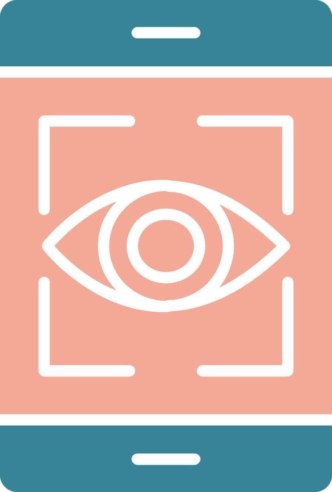 Eye Recognition Glyph Two Color Icon vector