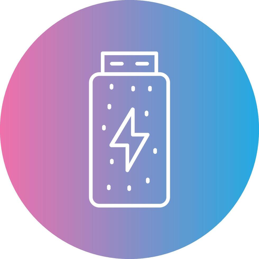 Battery Status Line Gradient Circle Icon vector