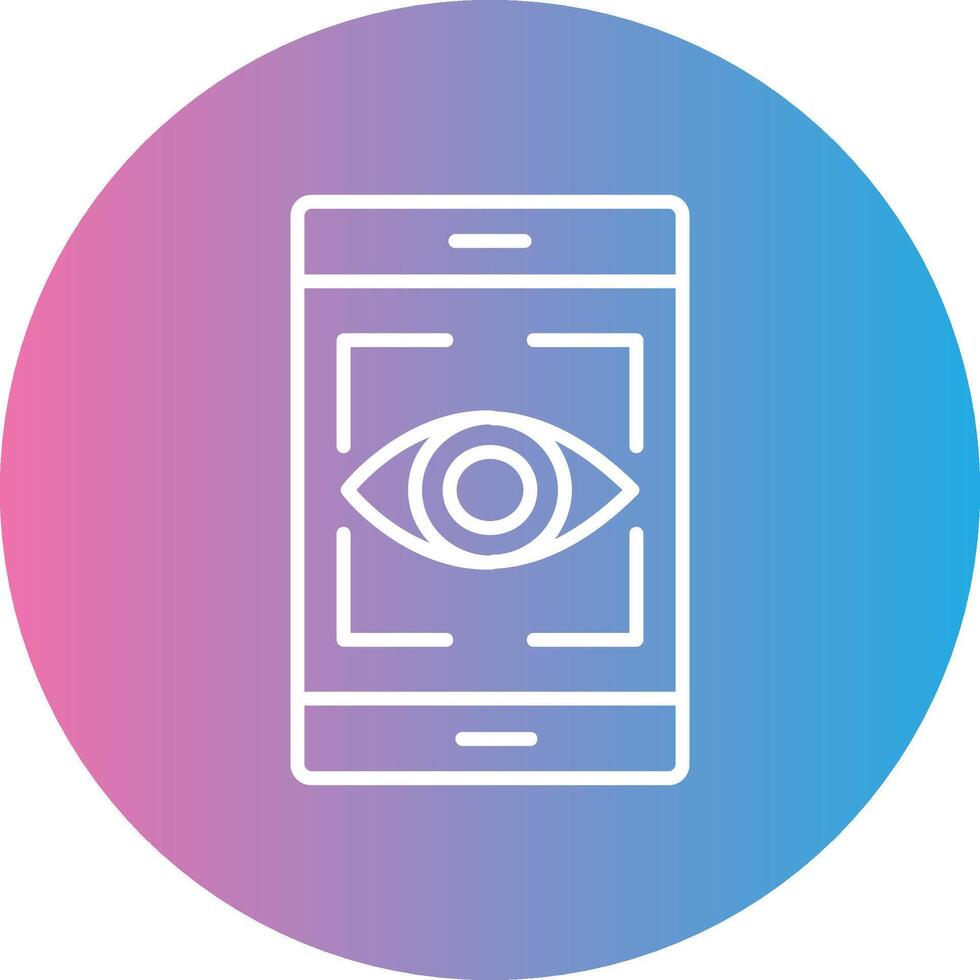 Eye Recognition Line Gradient Circle Icon vector