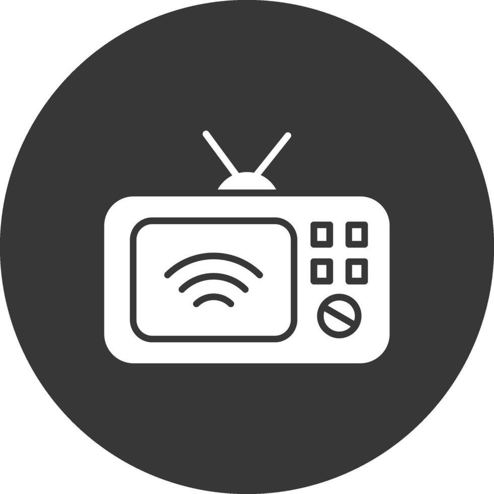 icono de glifo de televisión invertido vector