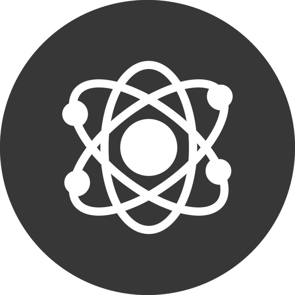Atomic Glyph Inverted Icon vector