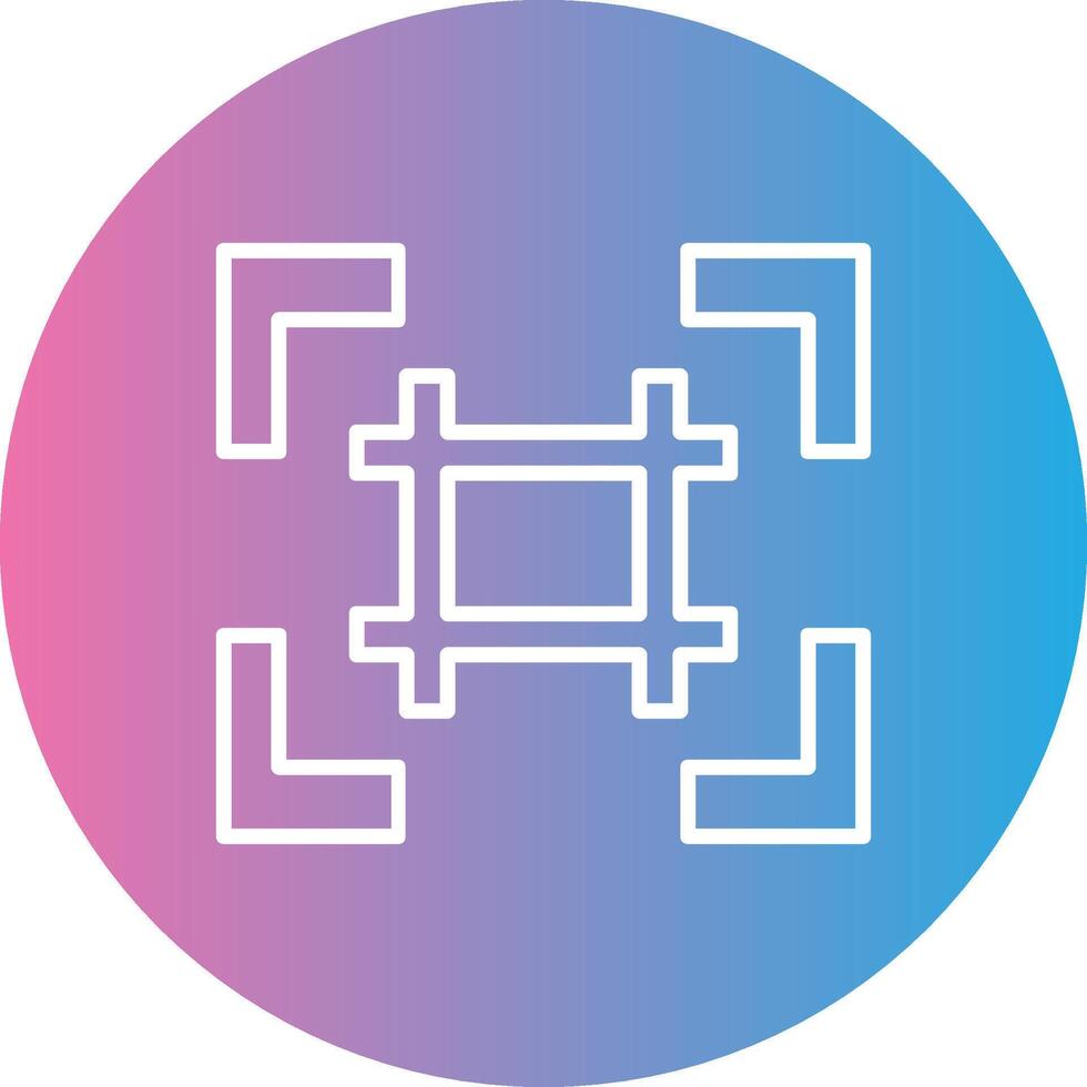 Grid Line Gradient Circle Icon vector