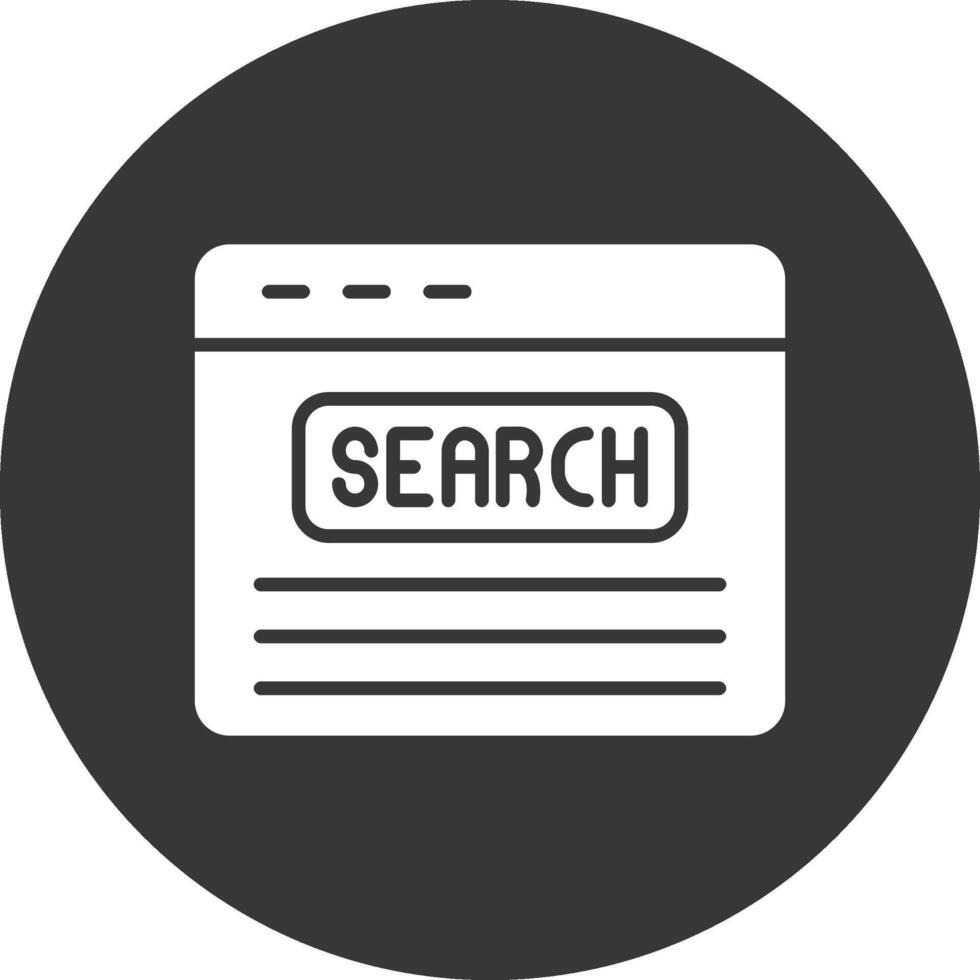 Search Bar Glyph Inverted Icon vector