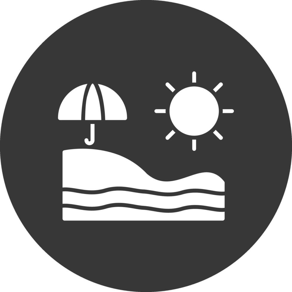 Beach Glyph Inverted Icon vector