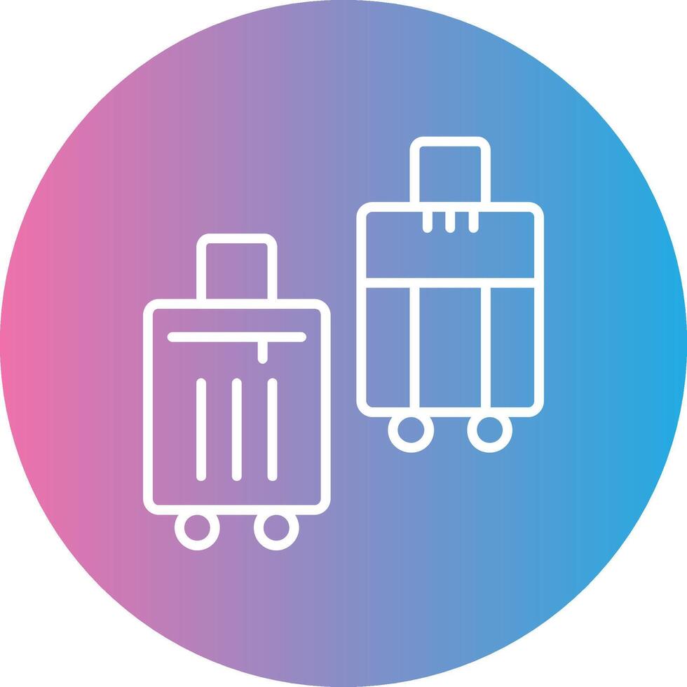 Suitcases Line Gradient Circle Icon vector